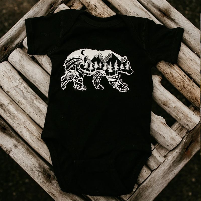 Bear Baby Onesie in Black