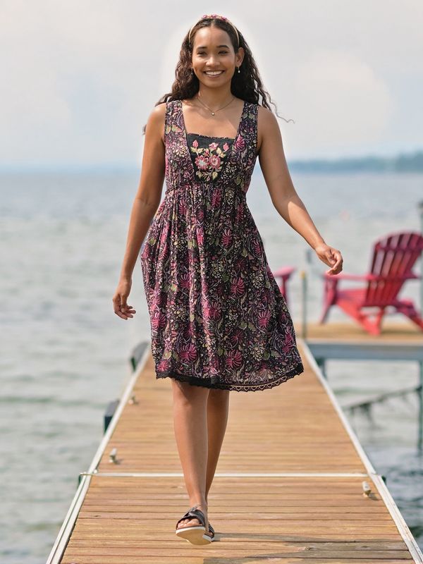 Butterfly Vine Dress - Black