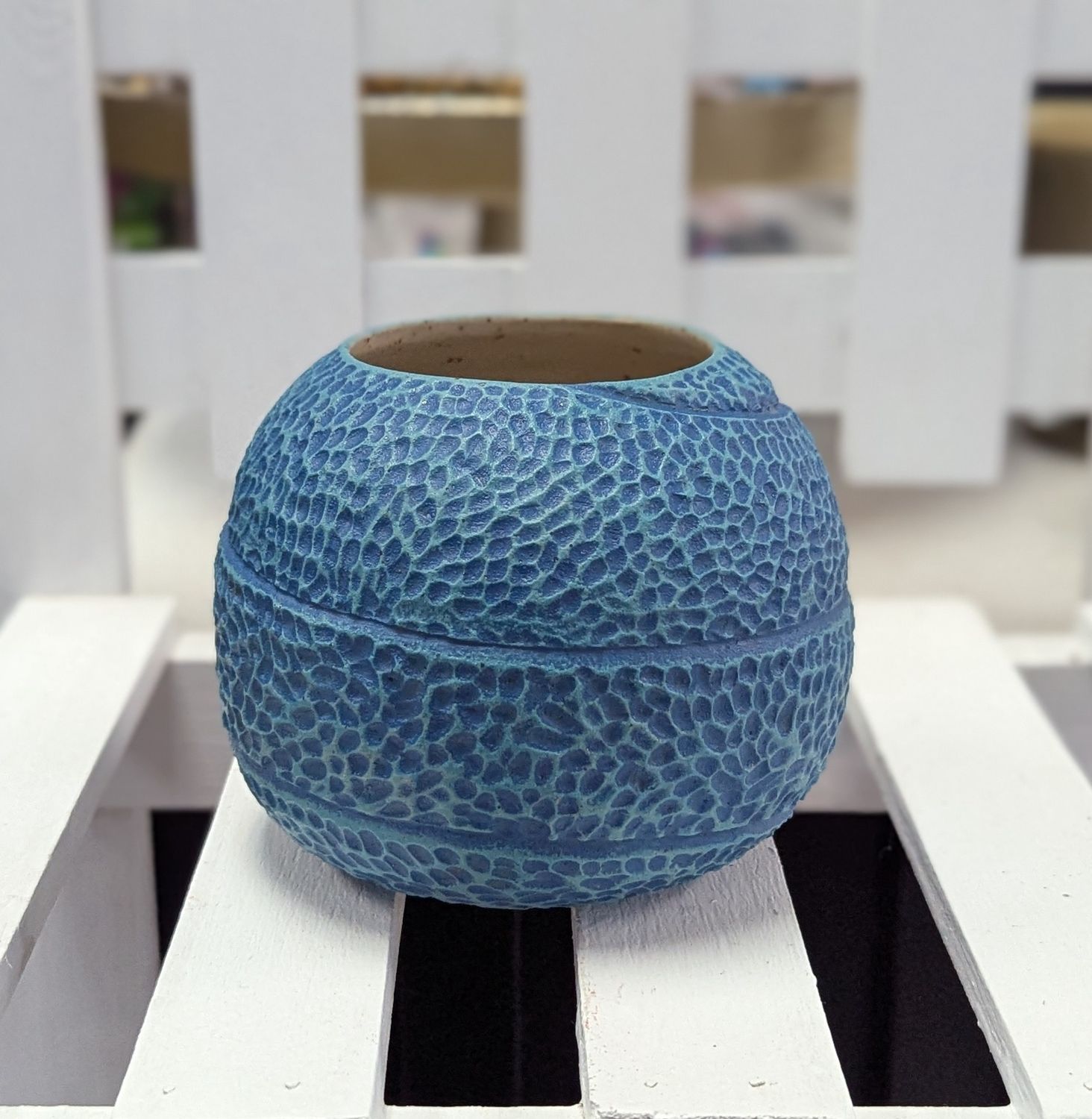 Turquoise Textured Vase