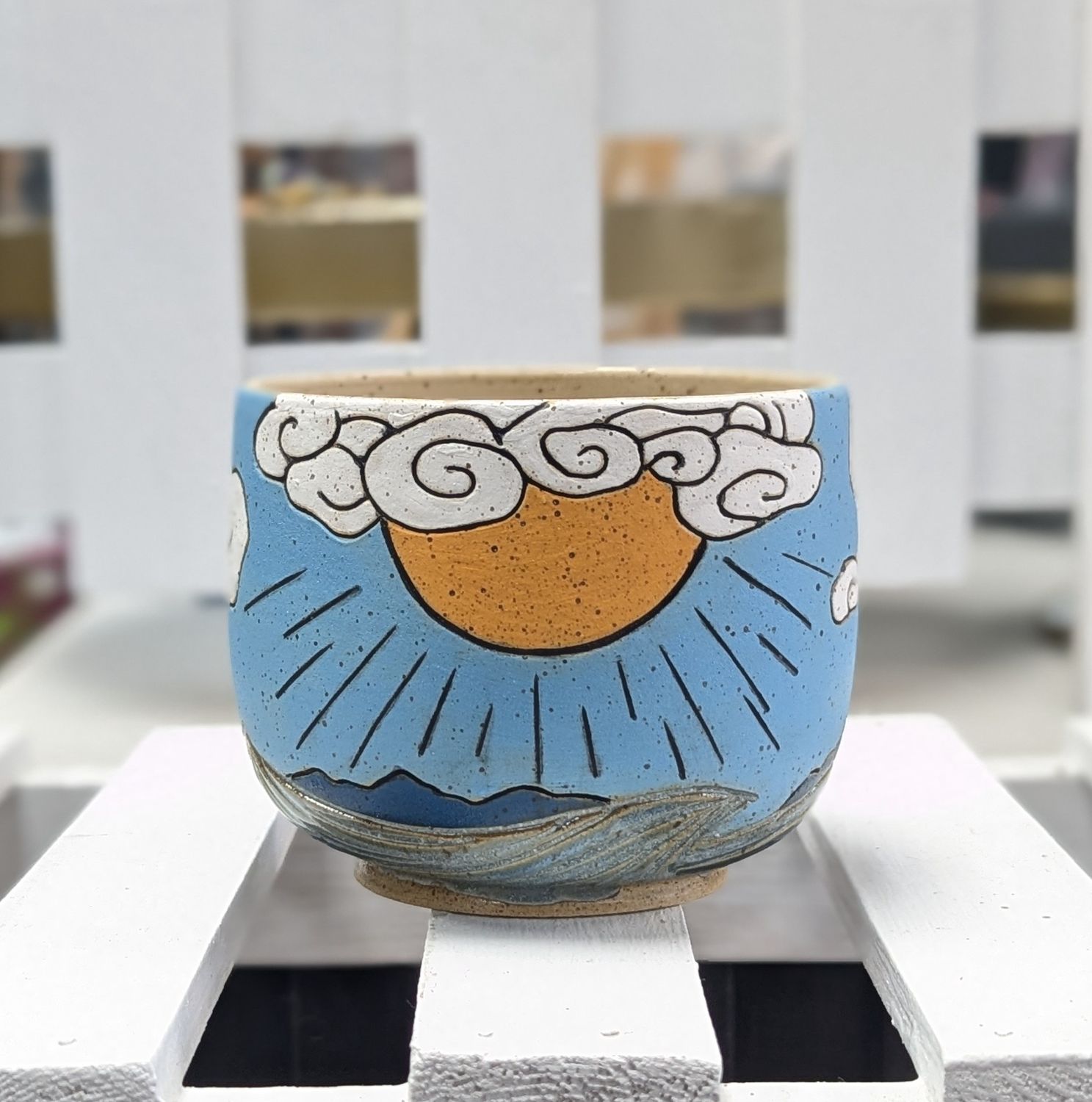 Cloudy Sunrise Tea Bowl