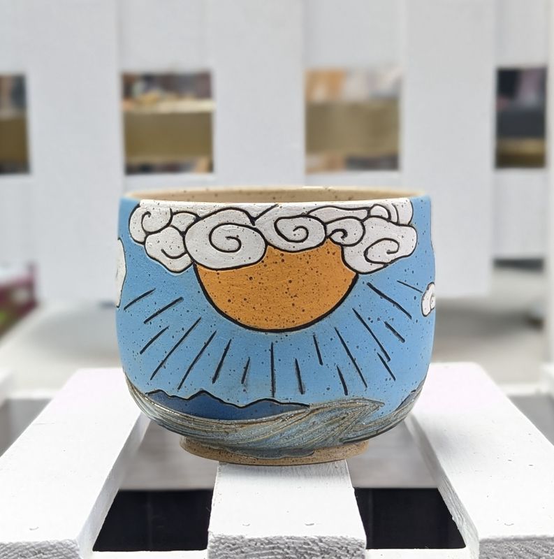 Cloudy Sunrise Tea Bowl