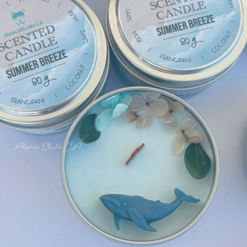 Summer Breeze Container Candle with Decorations