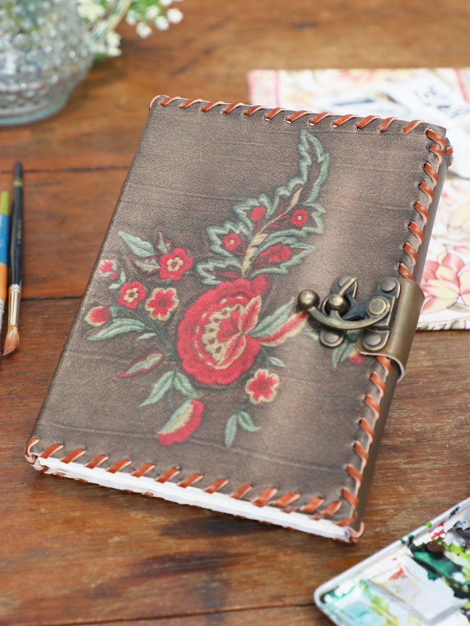 Tapestry Leather Journal 6x8