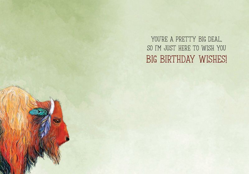 Buffalo on Green Background Card