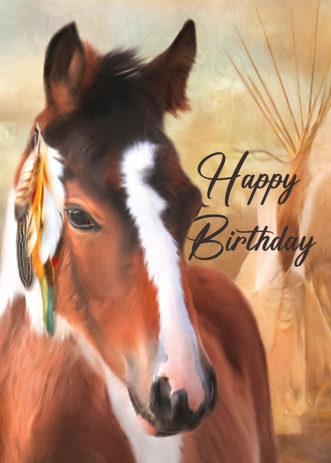 Little Horse Feathers Card