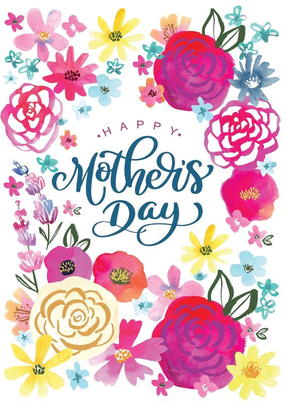 Pink watercolour Floral Card