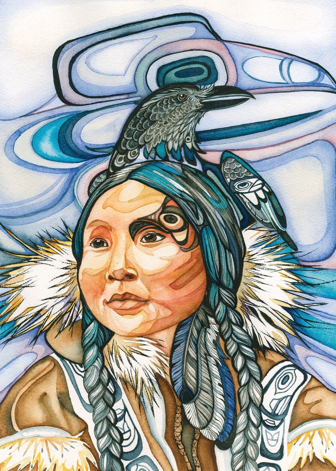 Woman With Crow Card