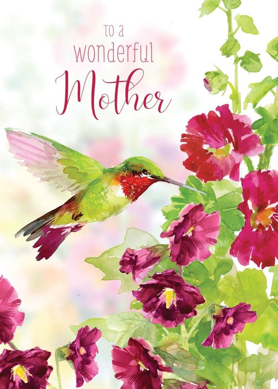 Hummingbird Red Floral Card