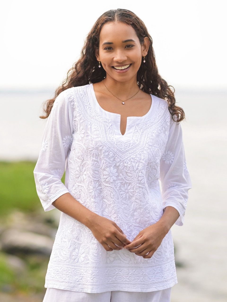 Marguerite Tunic White