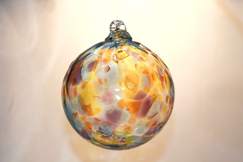 Calico Glass Ornament "Wild Honey" small