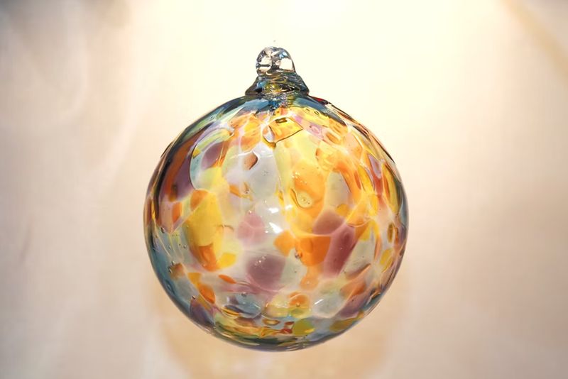 Calico Glass Ornament "Wild Honey" Medium