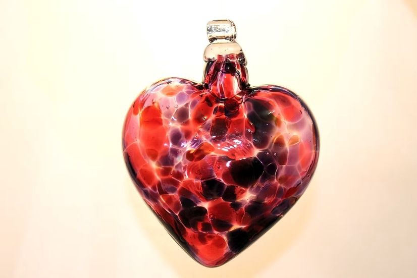Multi Heart Glass Ornament " Love"