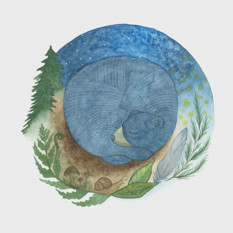 Sleeping Bear Watercolour Print 8 x 10