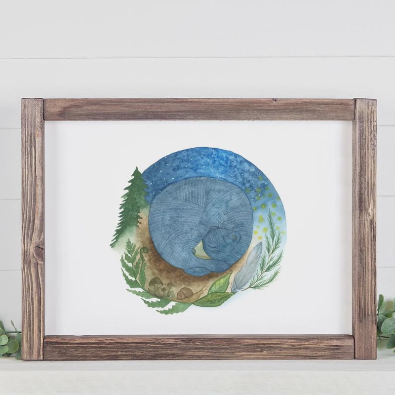 Sleeping Bear Watercolour Print 8 x 10