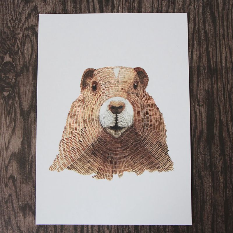 Marmot Watercolour Print 8 x 10