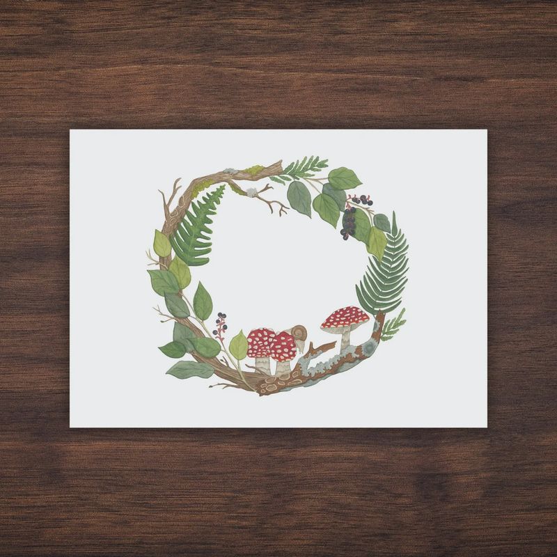 Forest Circle Watercolour Print 8 x 10