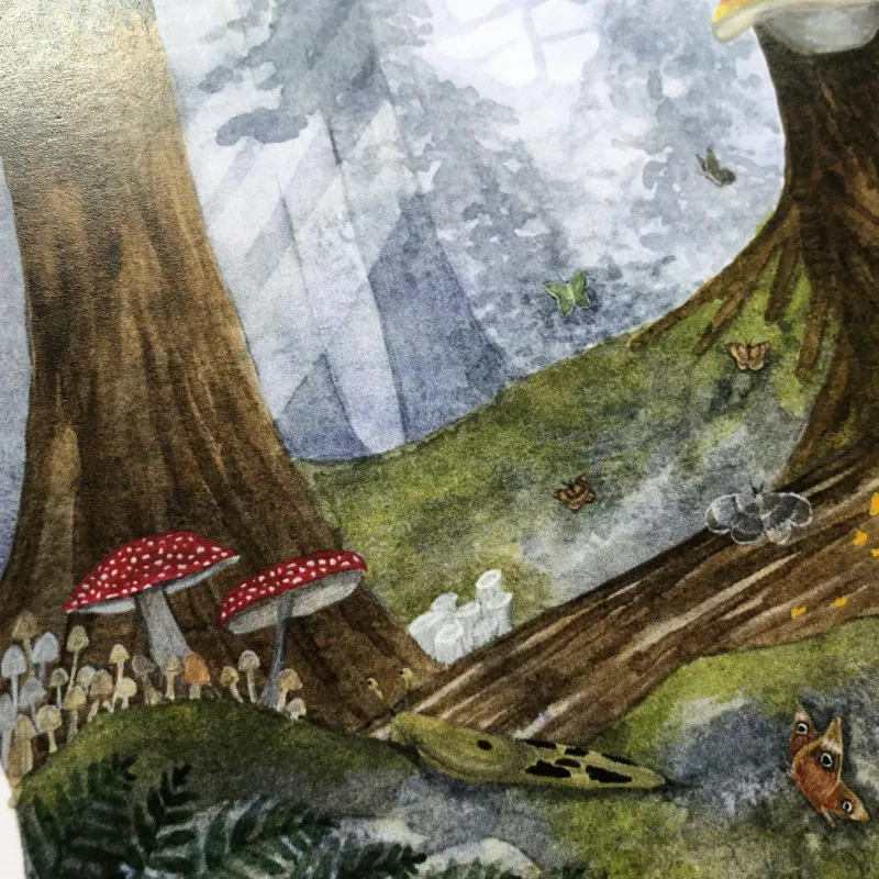 Ethereal Forest Light Watercolour Print 5 x 7