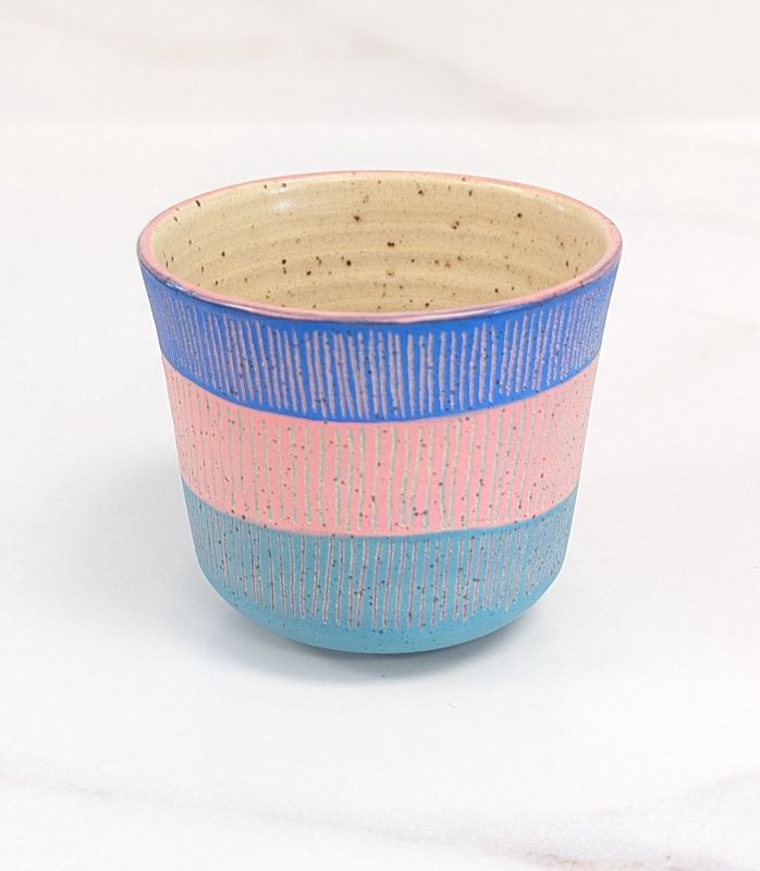 Small Striped Carved Tumbler