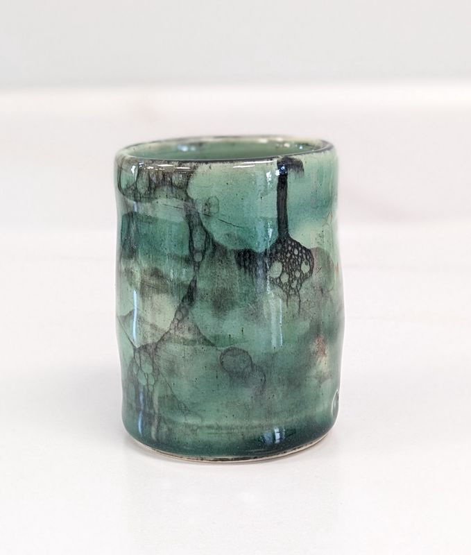 Green Bubble Glaze Cup