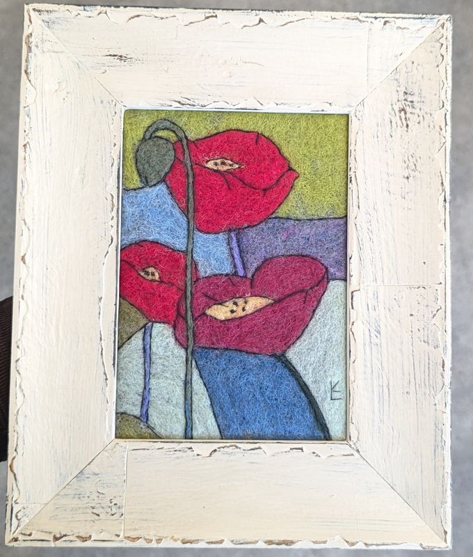 Felted Poppies Frame