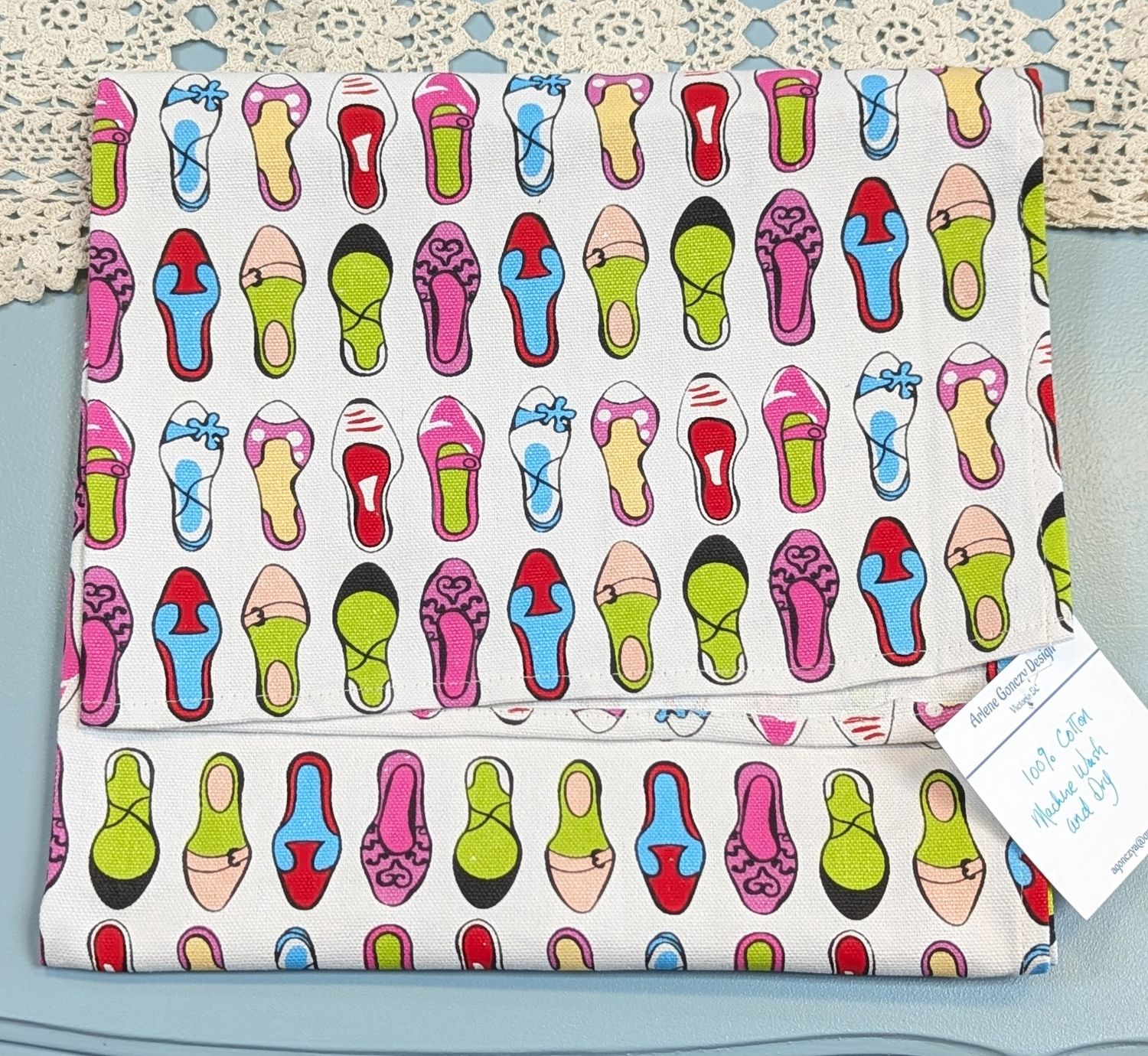 Shoes Print Cotton Tea Towel