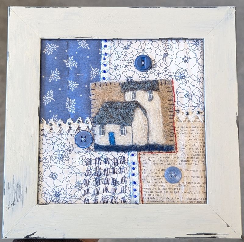 Farmhouse Blues Multimedia Collage