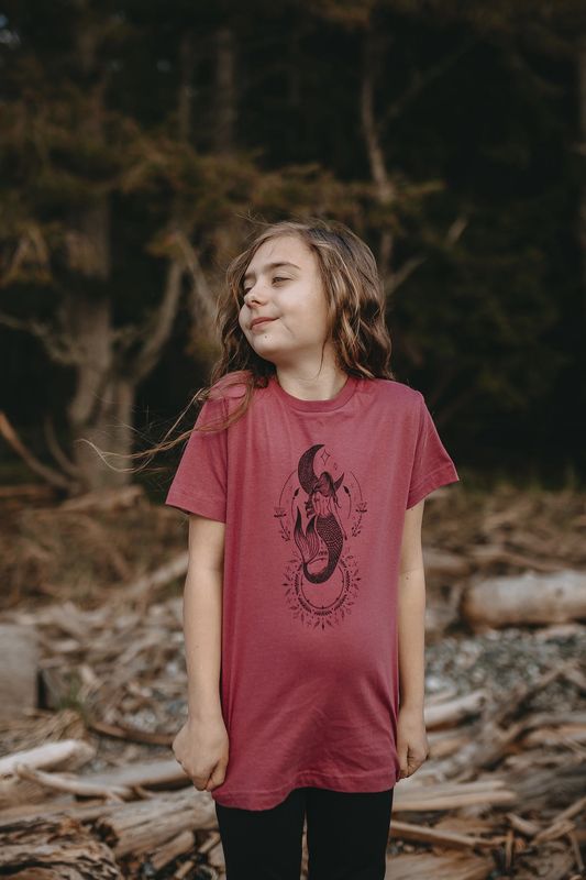 Celestial Mermaid Kids/Youth Tee in Rouge