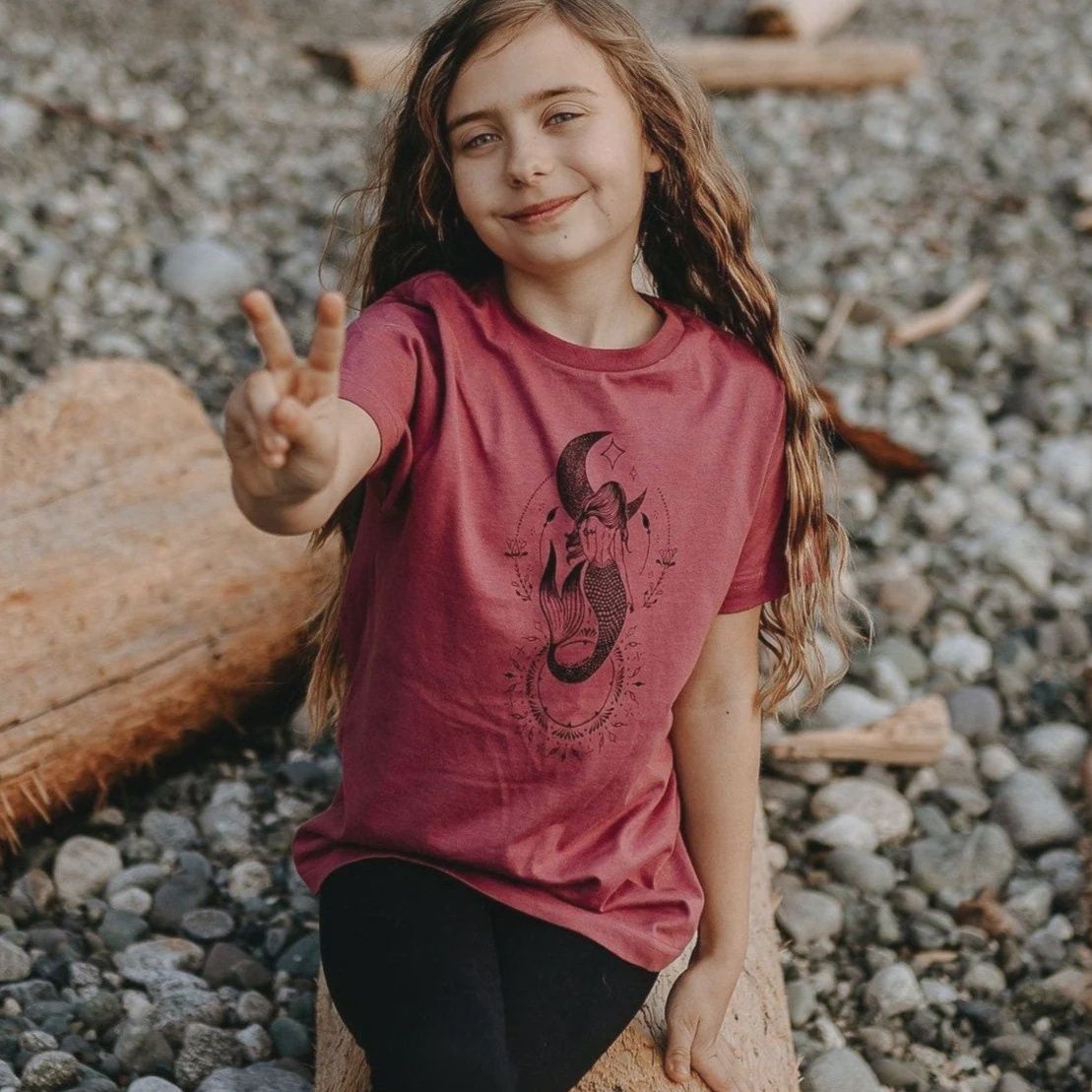 Celestial Mermaid Kids/Youth Tee in Rouge
