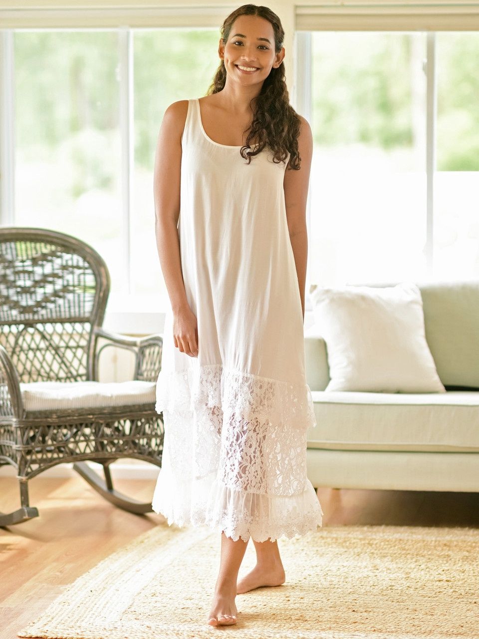 White Camille Lace Slip
