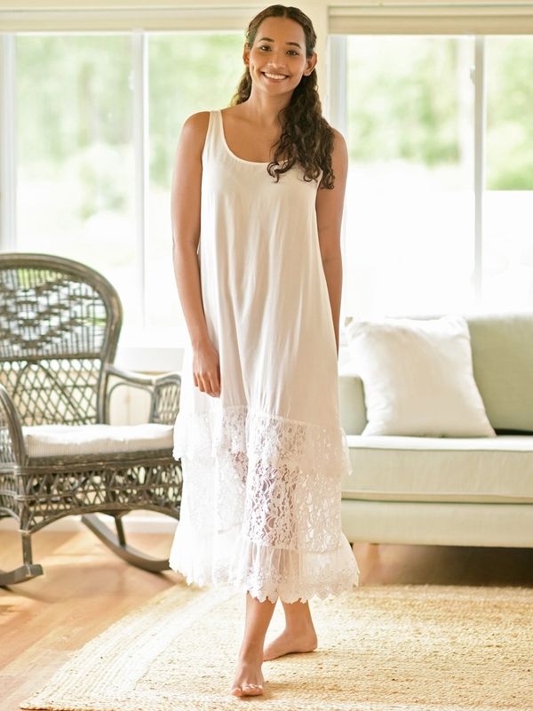 White Camille Lace Slip
