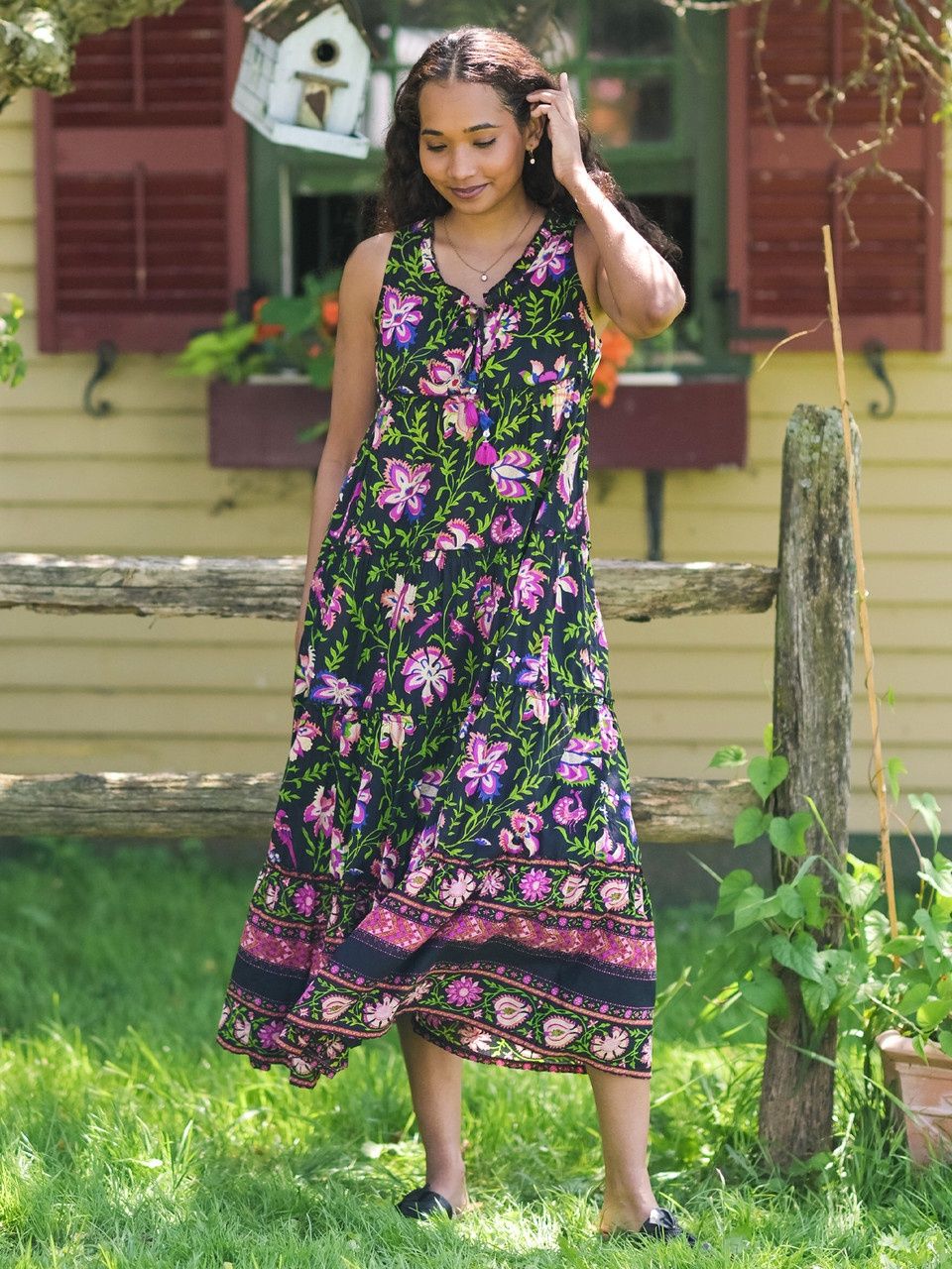 Kalamkari Dress - Black