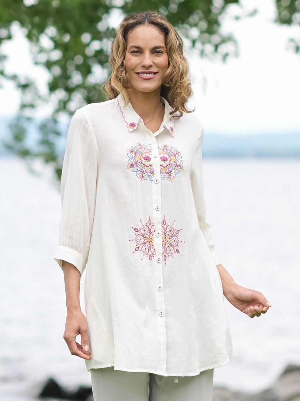 Mandala Tunic - Ecru
