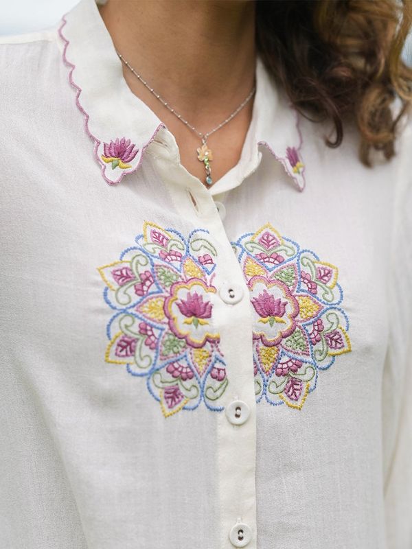 Mandala Tunic - Ecru