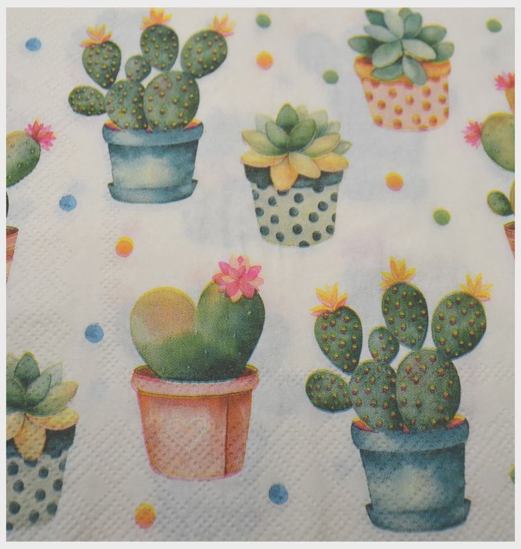 Napkins Potted Cactus 12 Pack