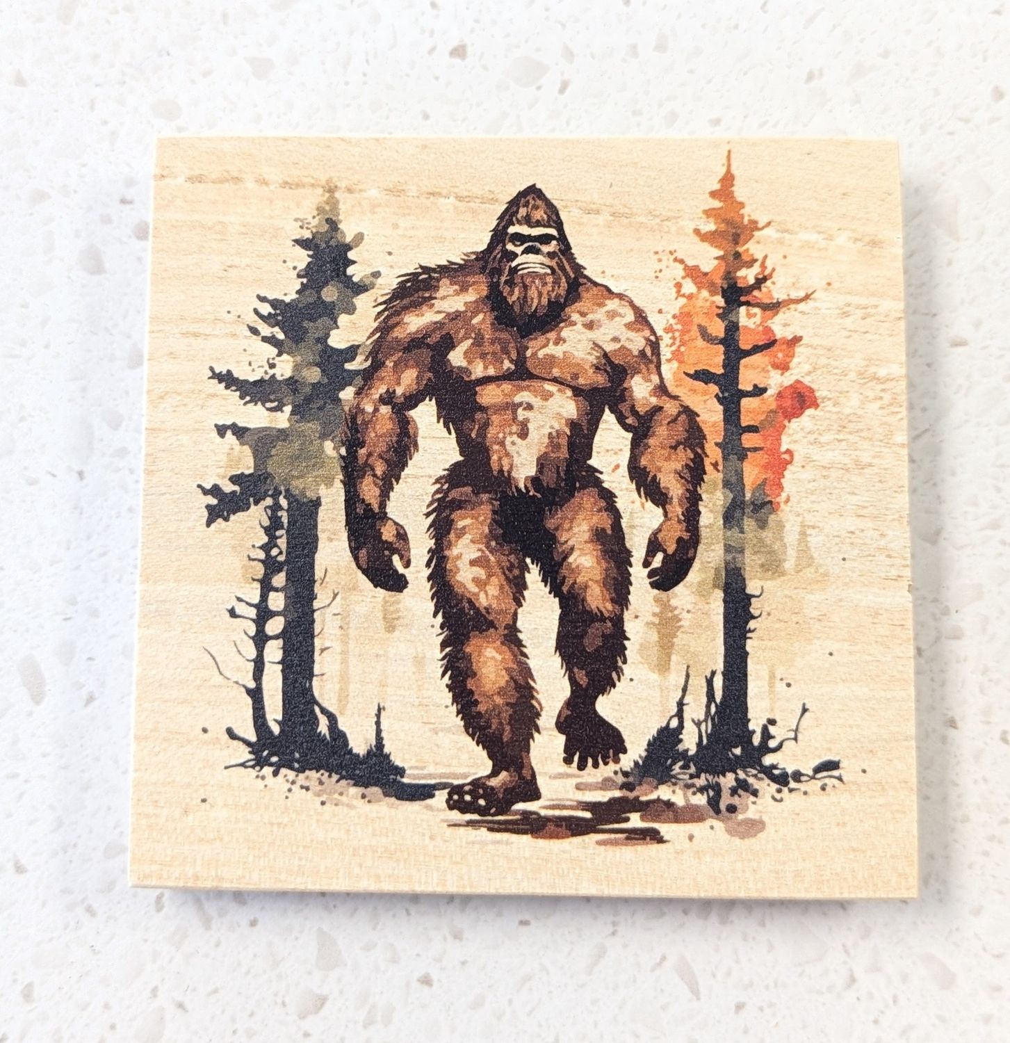 Bigfoot Wood Coaster