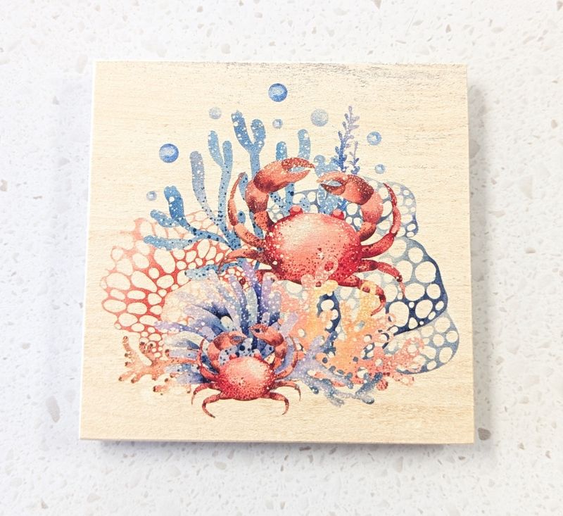 Crabs Wood Coaster