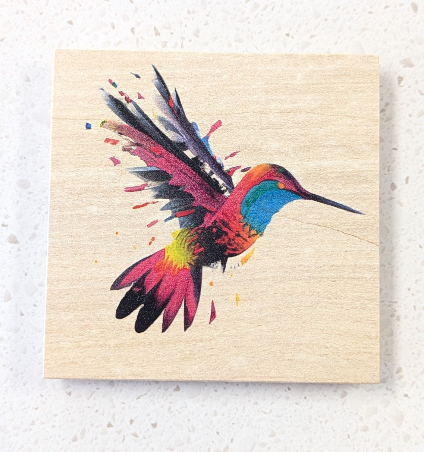 Hummingbird Wood Coaster