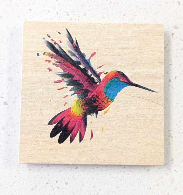 Hummingbird Wood Coaster