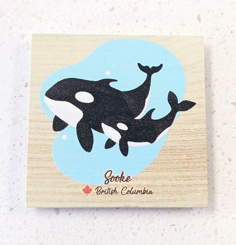 Sooke Orcas Wood Coaster