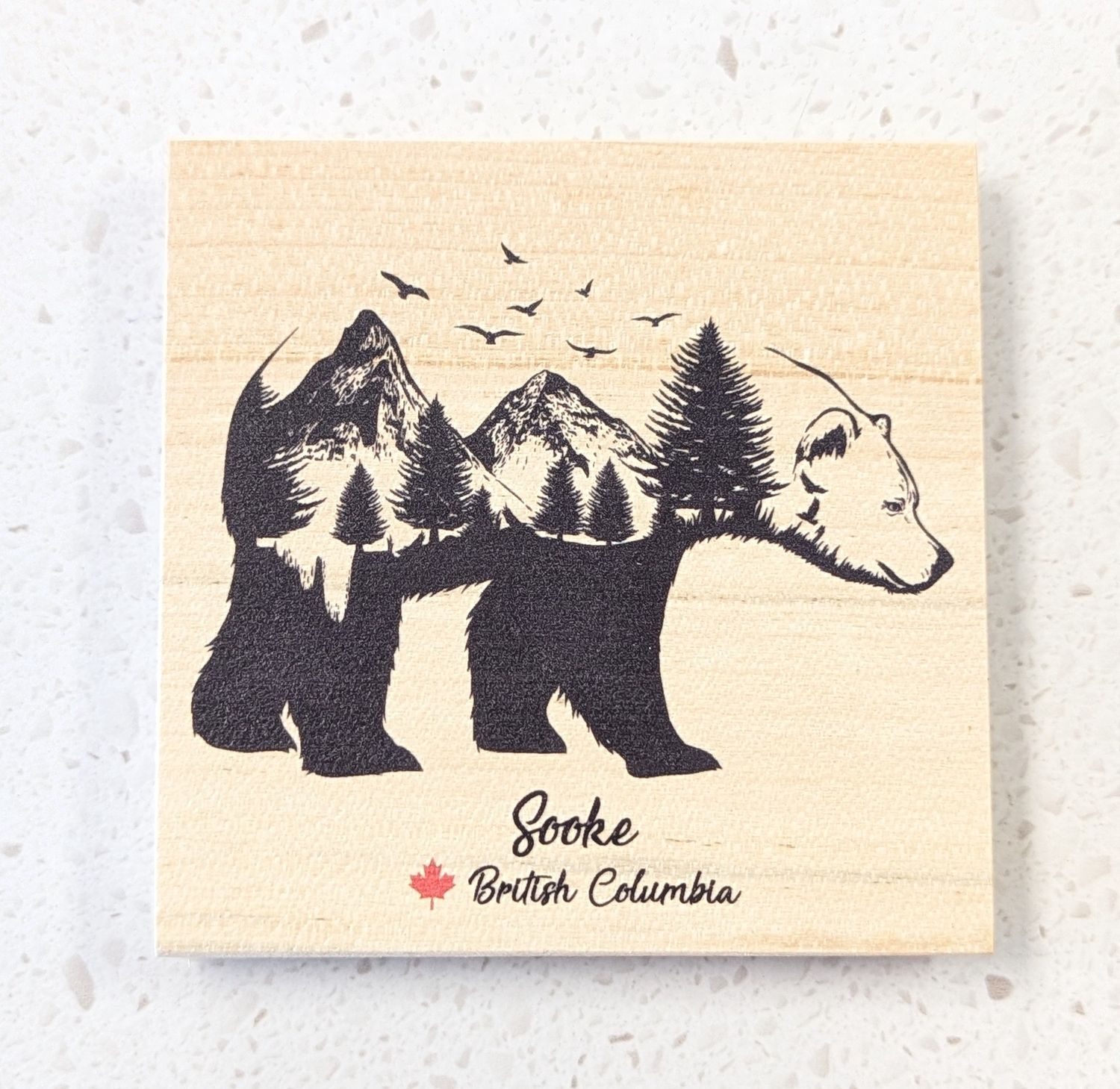 Sooke Bear Wood Coaster
