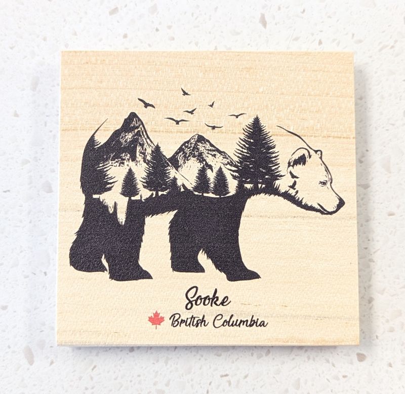 Sooke Bear Wood Coaster
