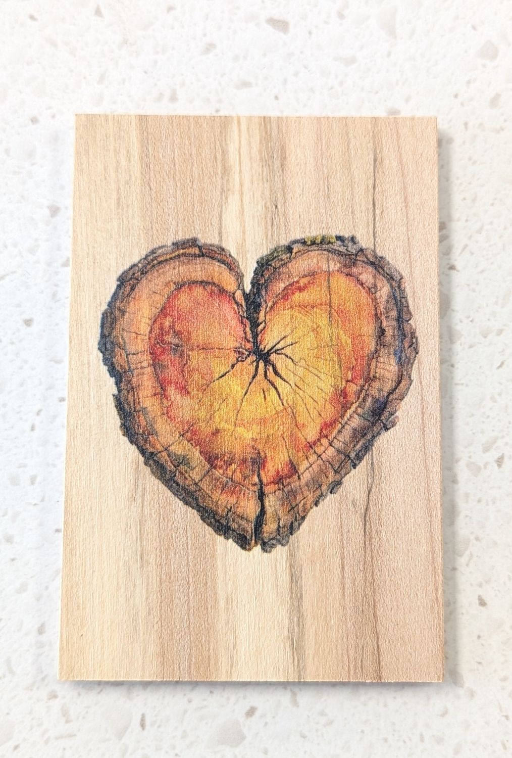 Log Heart Wood Magnet