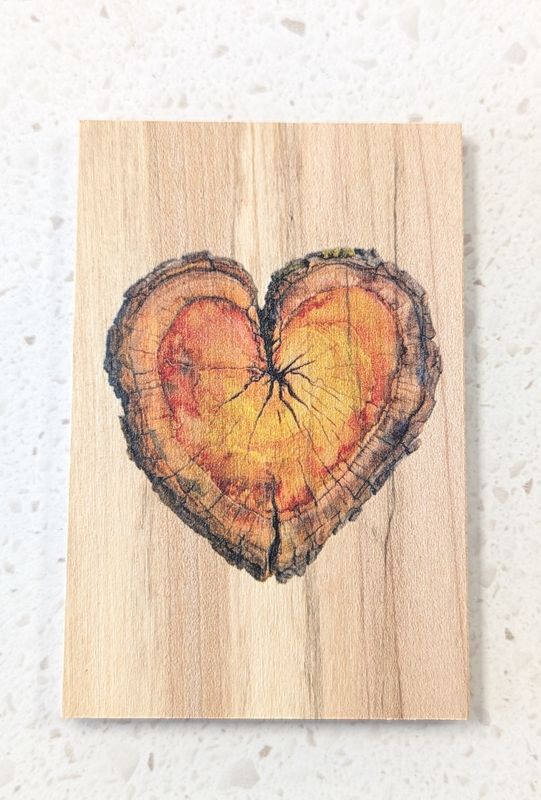 Log Heart Wood Magnet