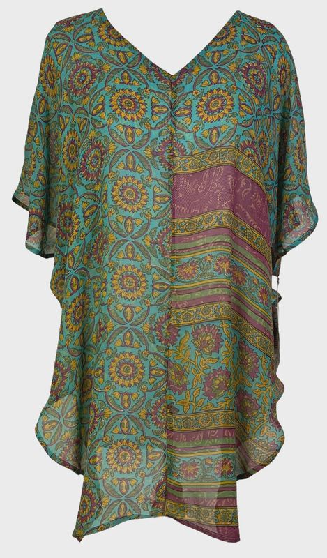 PRG7062 Sheer Avatar Pure Silk Waterfall Top