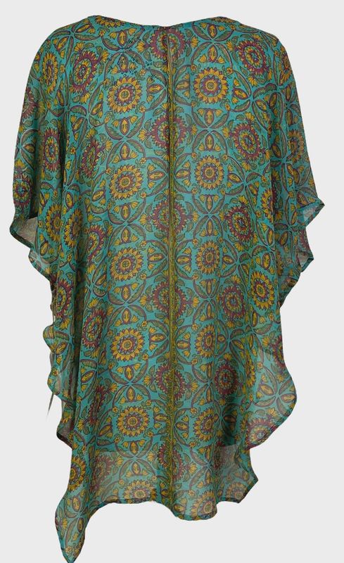 PRG7062 Sheer Avatar Pure Silk Waterfall Top
