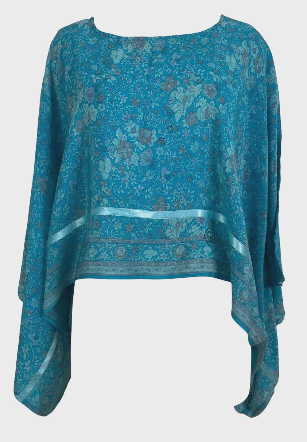 PRC9005 Avatar Pure Silk Kimono-Sleeved Top