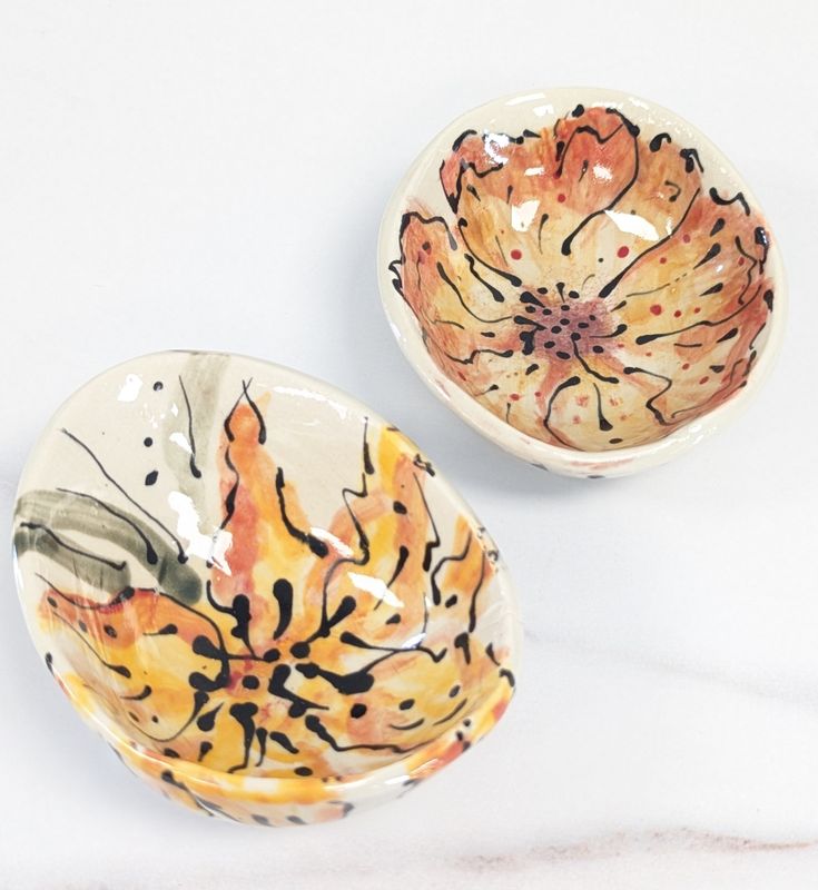 Orange Egg Shaped Art Bowl