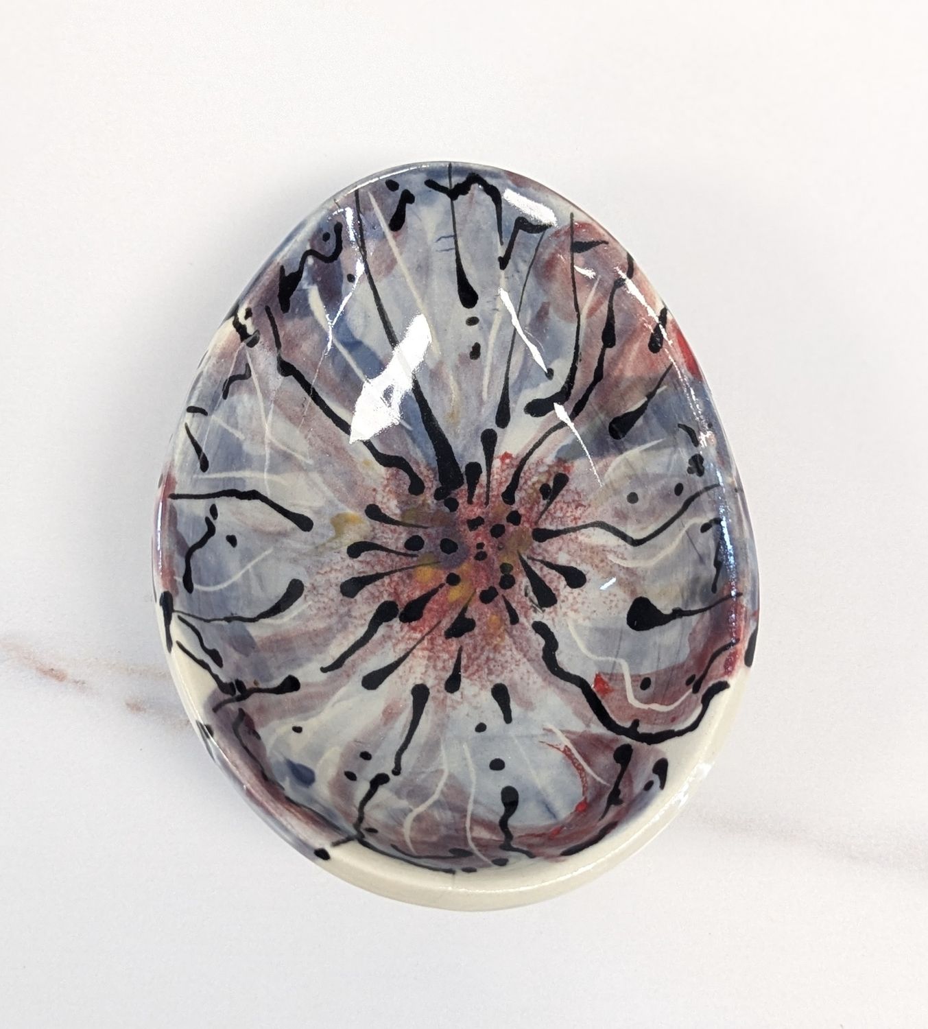 Purple Egg Shaped Art Bowl