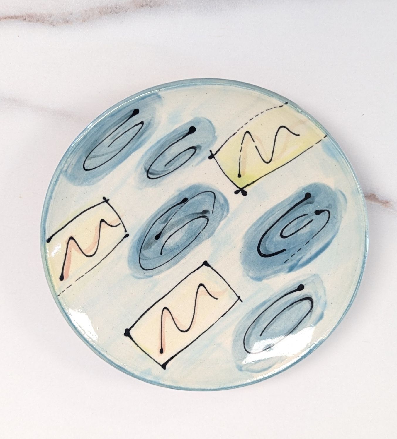 Small Blue Art Plate