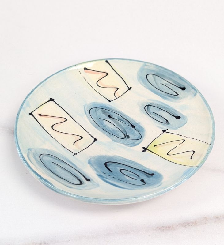 Small Blue Art Plate